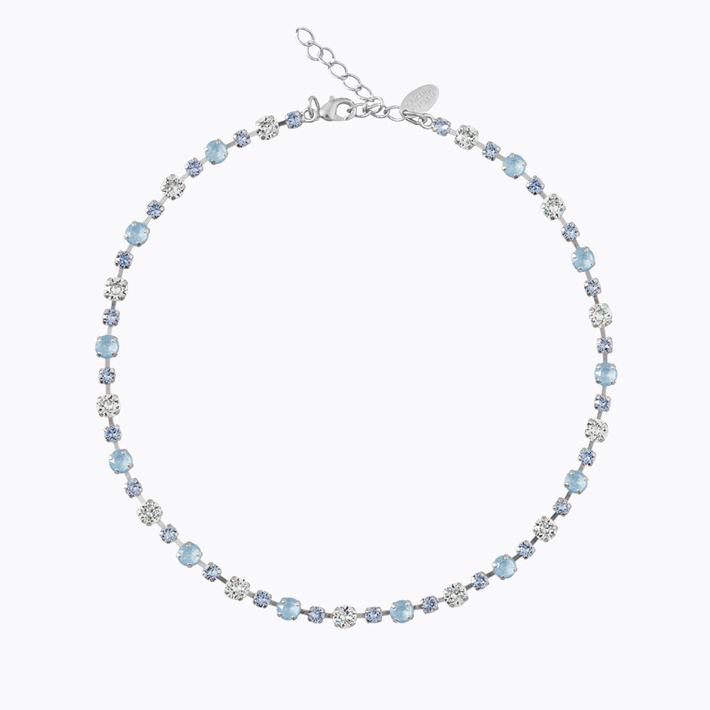 Caroline Svedbom Rhodium Calanthe Necklace in Sky Combo