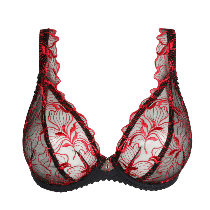 Prima Donna Springdale Plunge Bra in Black Rose