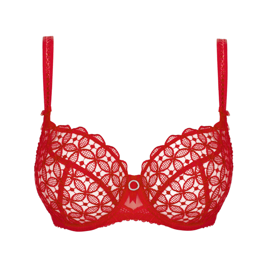 Empreinte Romy Low Neck Bra in Rouge Imperial