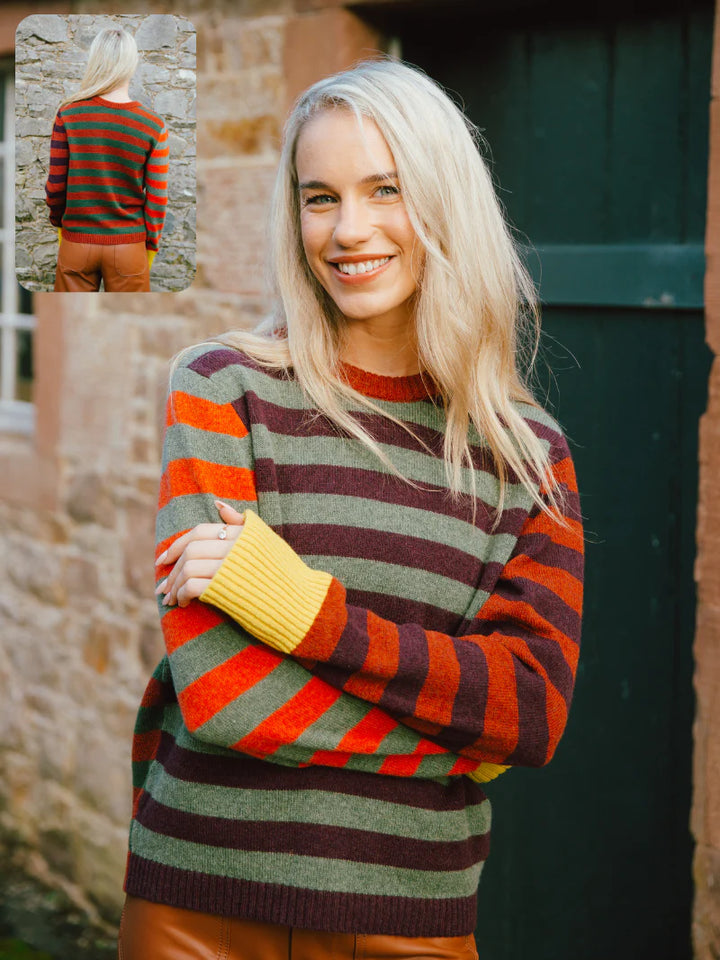 Eribe Stobo Stripe Reversible Sweater in Harissa