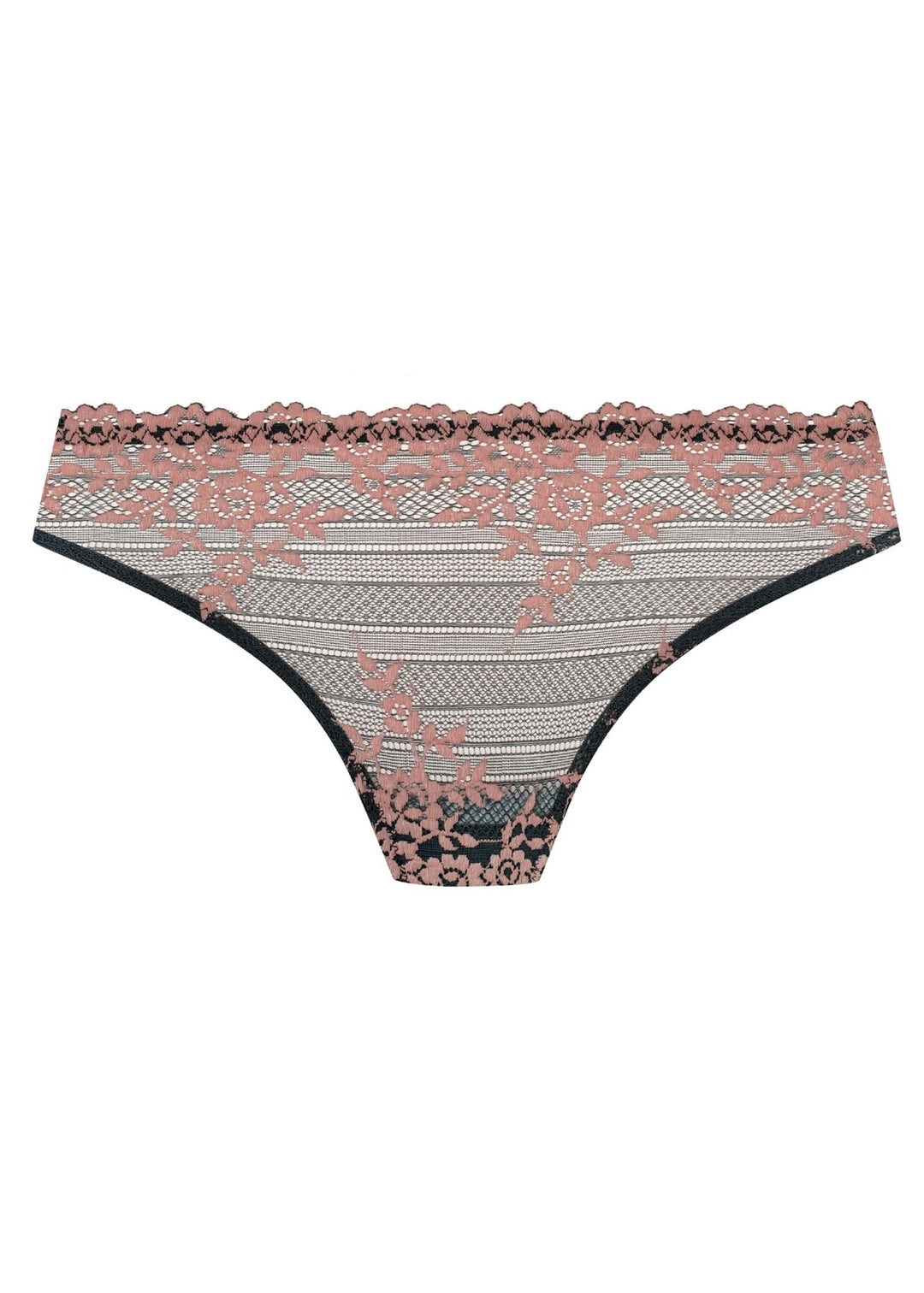 Wacoal Embrace Lace Rio Brief in Dark Slate and Cloud Pink