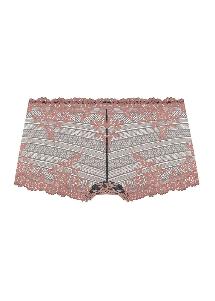 Wacoal Embrace Lace Boy Short in Dark Slate and Cloud Pink