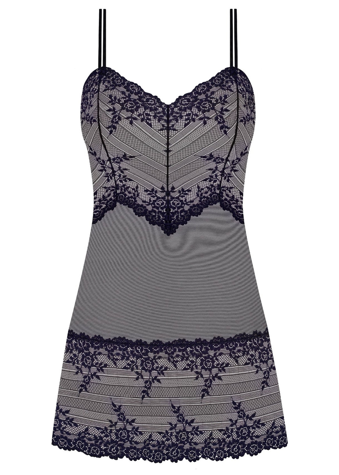 Wacoal Embrace Lace Chemise in Black and Night Sky