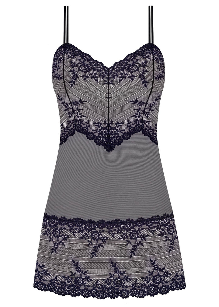 Wacoal Embrace Lace Chemise in Black and Night Sky