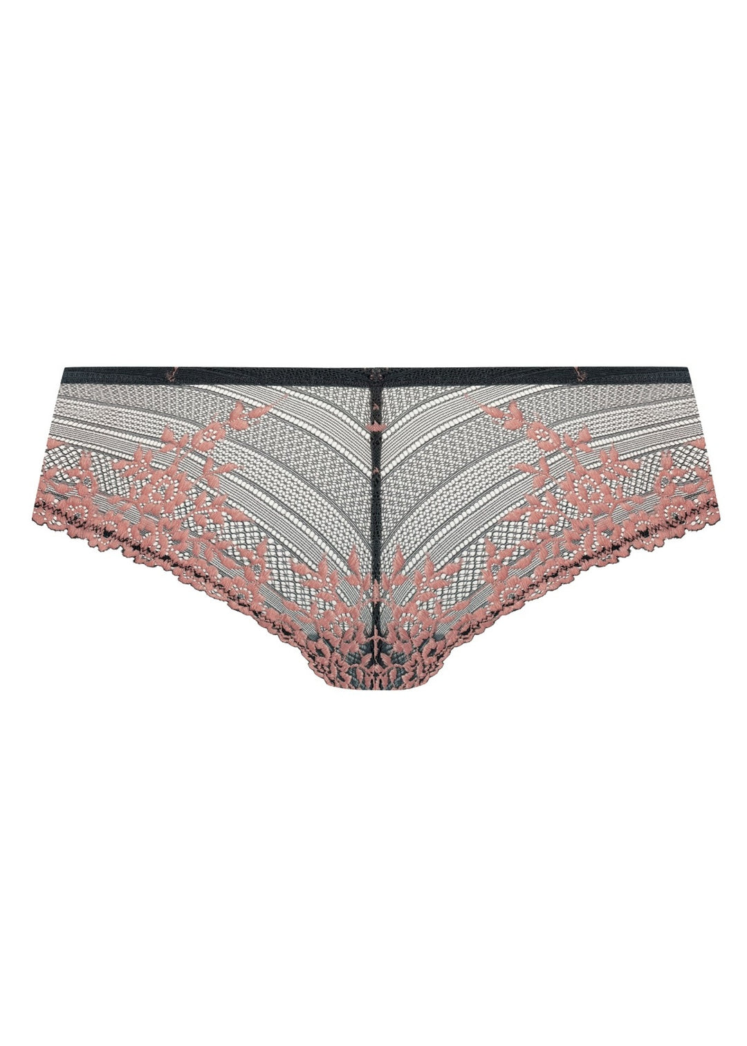 Wacoal Embrace Lace Tanga In Dark Slate and Cloud Pink
