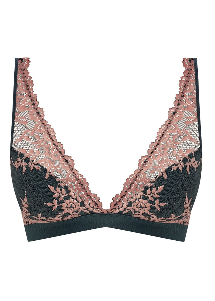 Wacoal Embrace Lace Bralette in Dark Slate and Cloud Pink