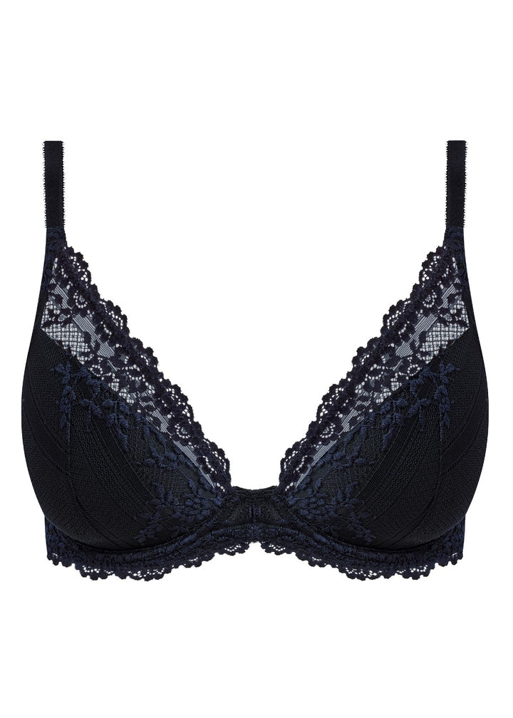 Wacoal Embrace Lace Plunge Bra in Black and Night Sky