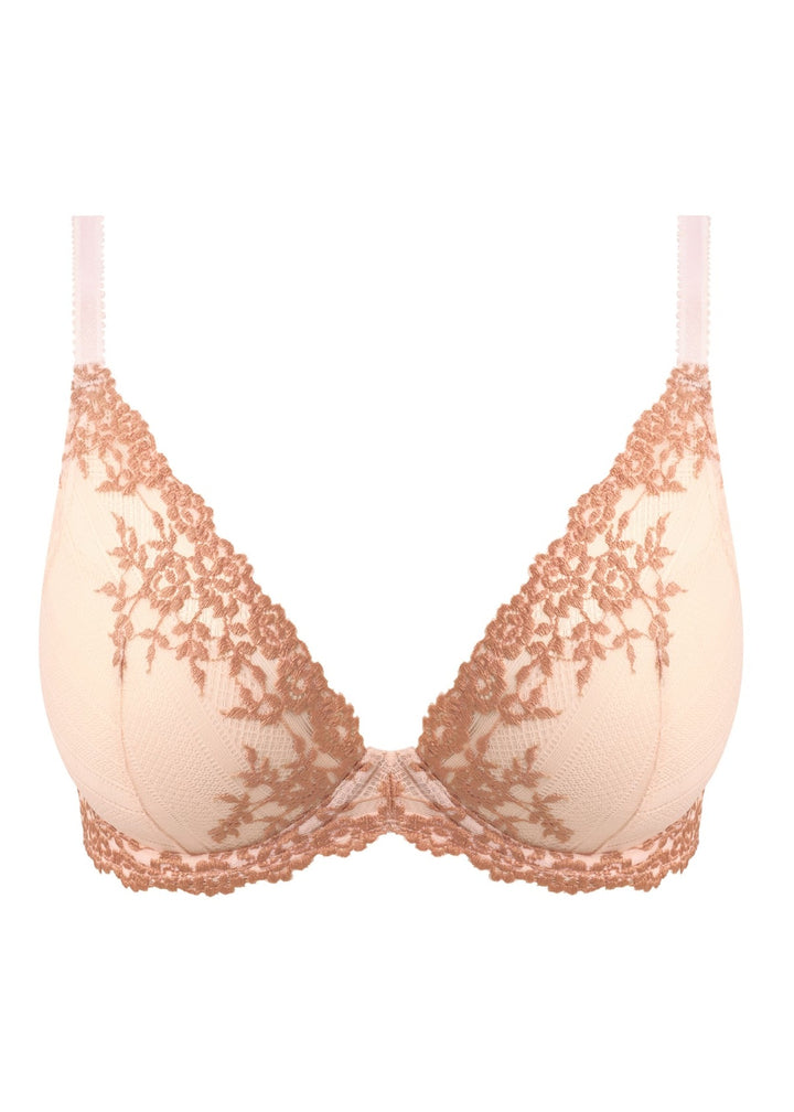 Wacoal Embrace Lace Plunge Bra in Angel Wing and Rose Dust