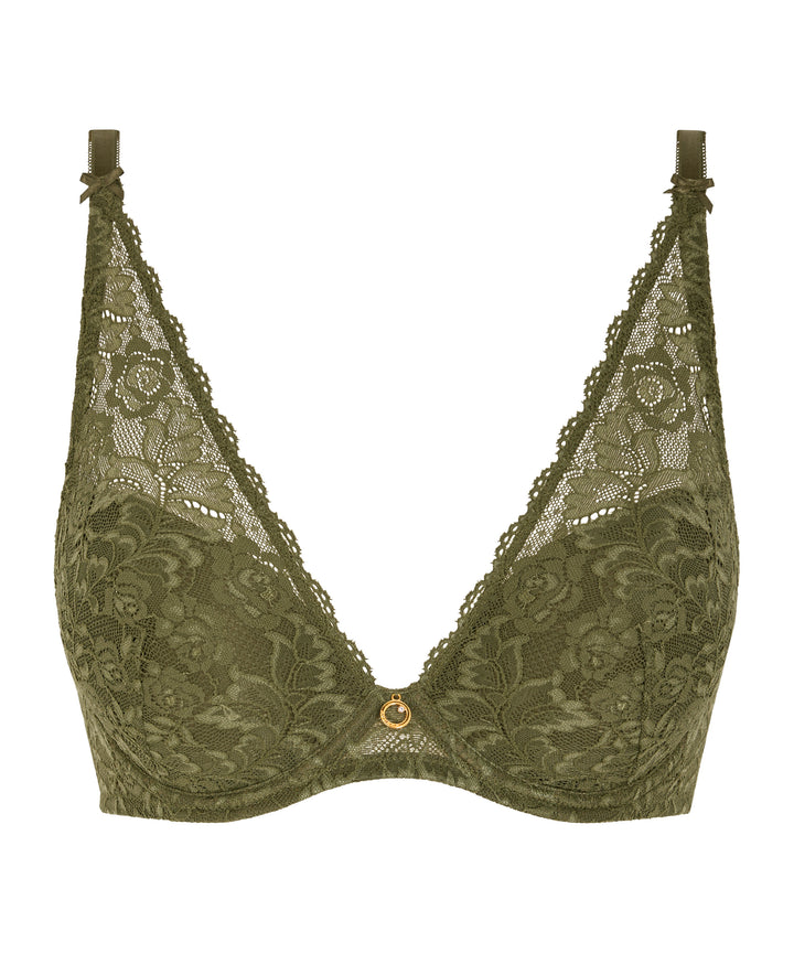 Aubade Rosessence Shoulder Plunge Bra in Moss
