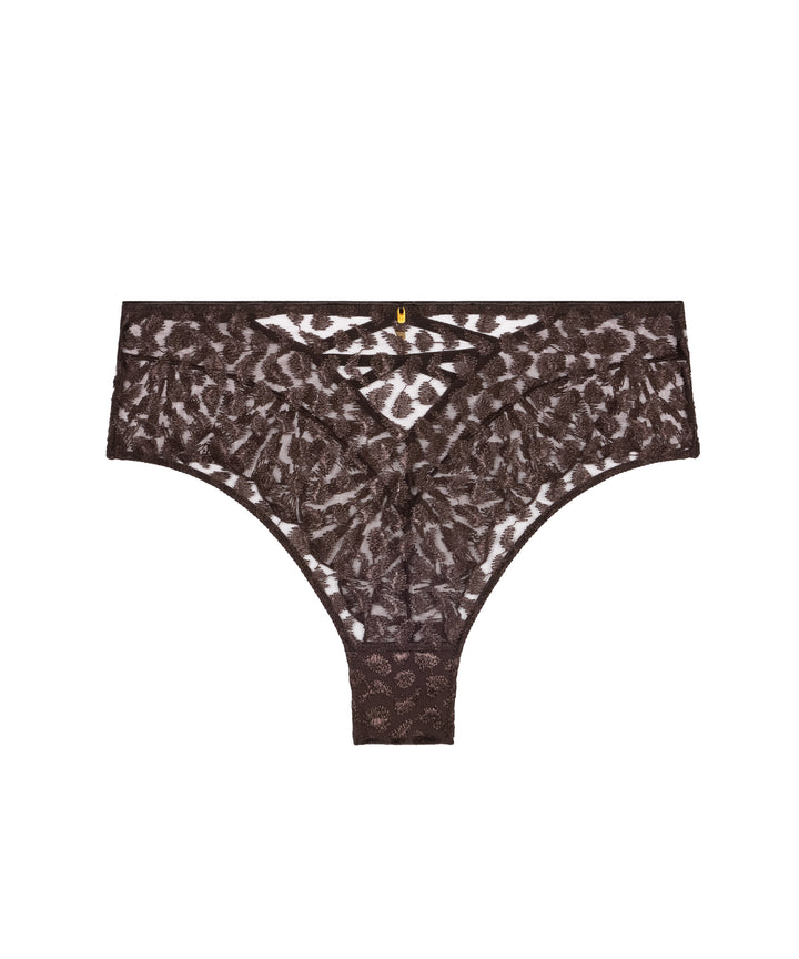 Aubade Crazy in Love High Waist Brief in Satin Brown