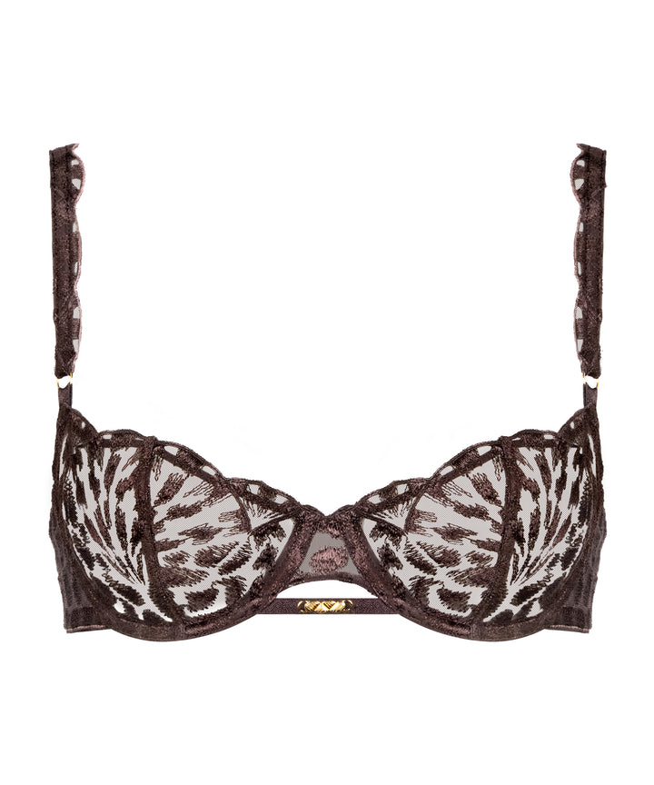 Aubade Crazy in Love Half Cup Bra in Satin Brown