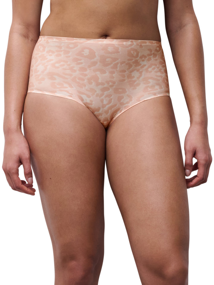 Chantelle Soft Stretch High Leg Brief in Leo Blush
