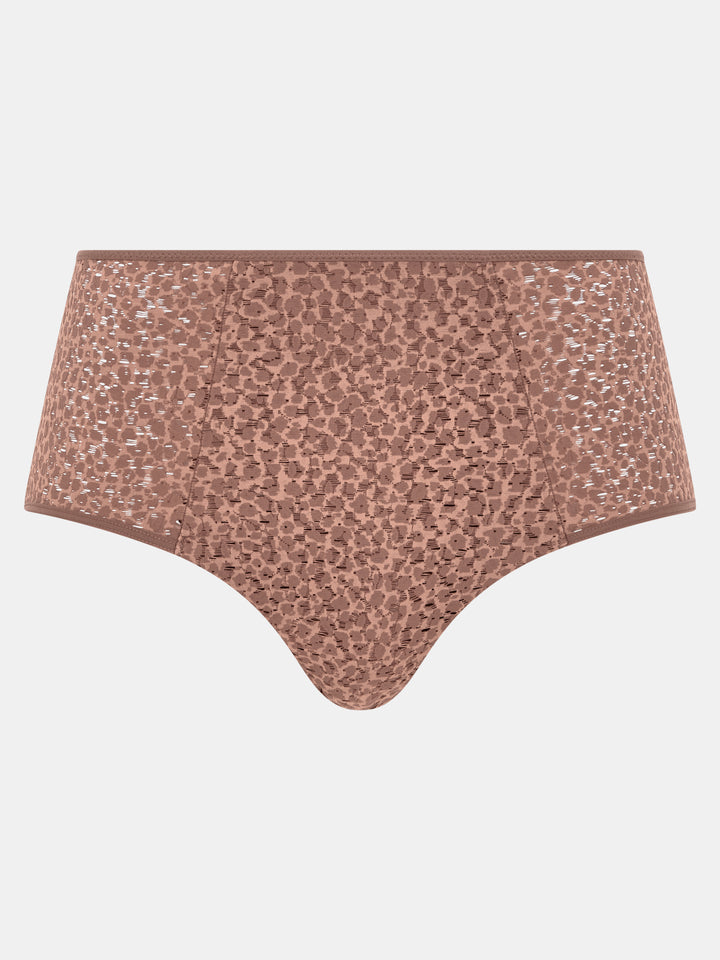 Chantelle Norah High Waist Brief in Wild Brown