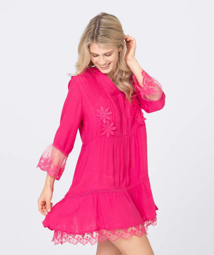 Pia Rossini Delta Beach Dress in Hot Pink