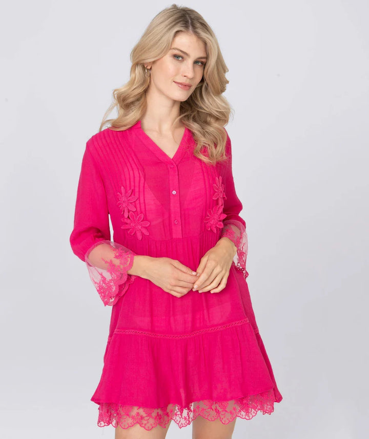 Pia Rossini Delta Beach Dress in Hot Pink