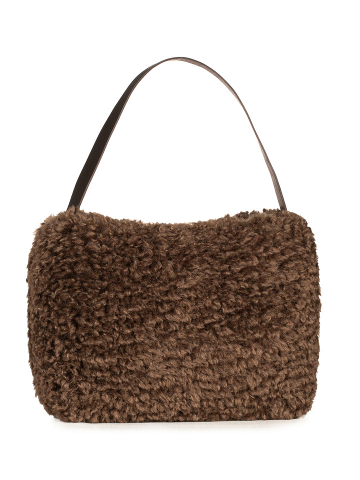 Helen Moore Faux Sheepskin Arc Bag in Chestnut