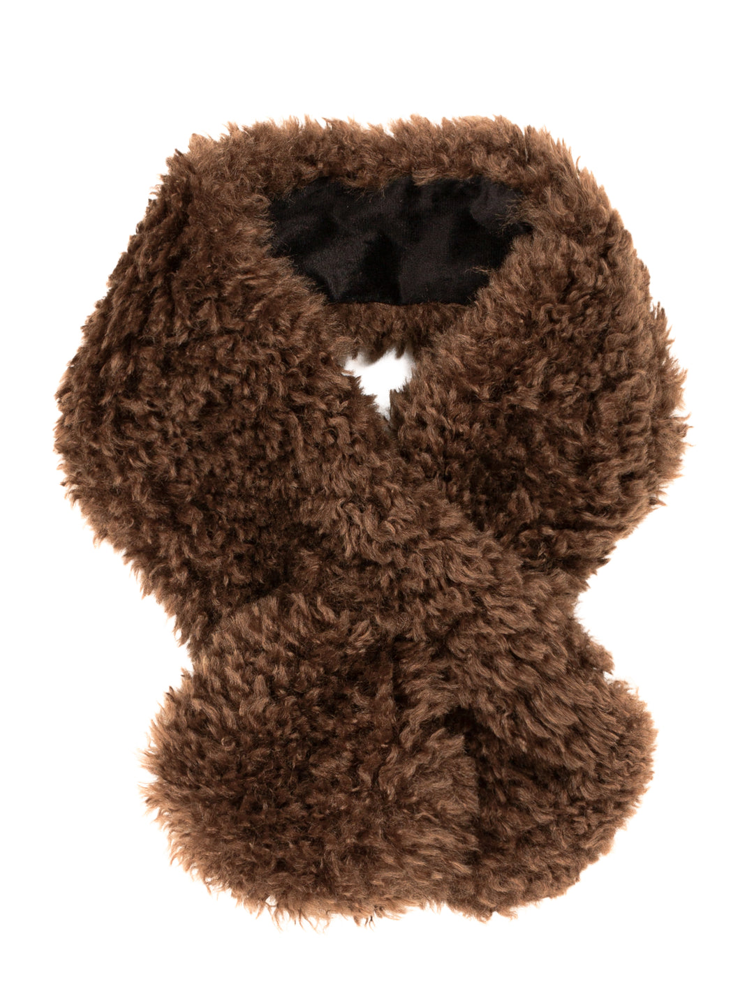 Helen Moore Faux Sheepskin Tiptop Scarf in Chestnut