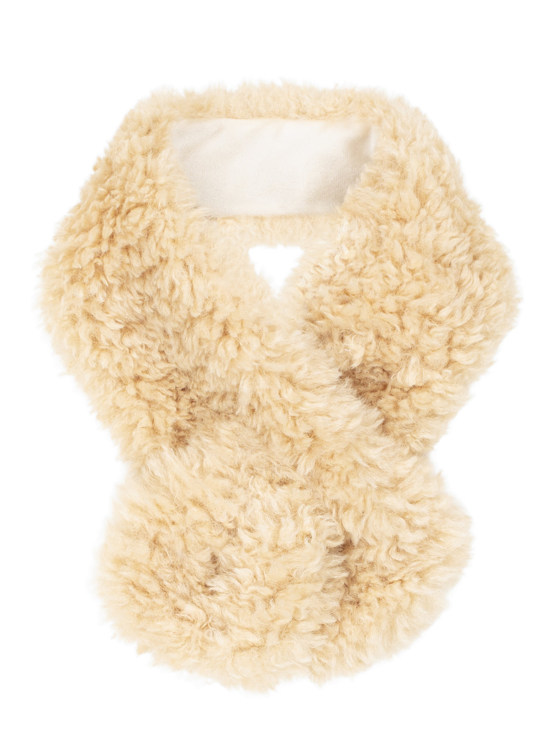 Helen Moore Faux Sheepskin Tiptop Scarf in Cream