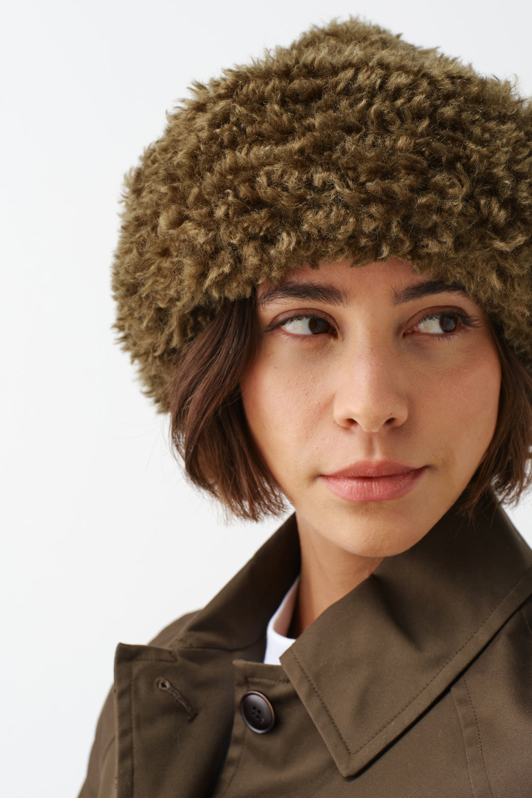 Helen Moore Faux Sheepskin Sherpa Hat in Forest Green