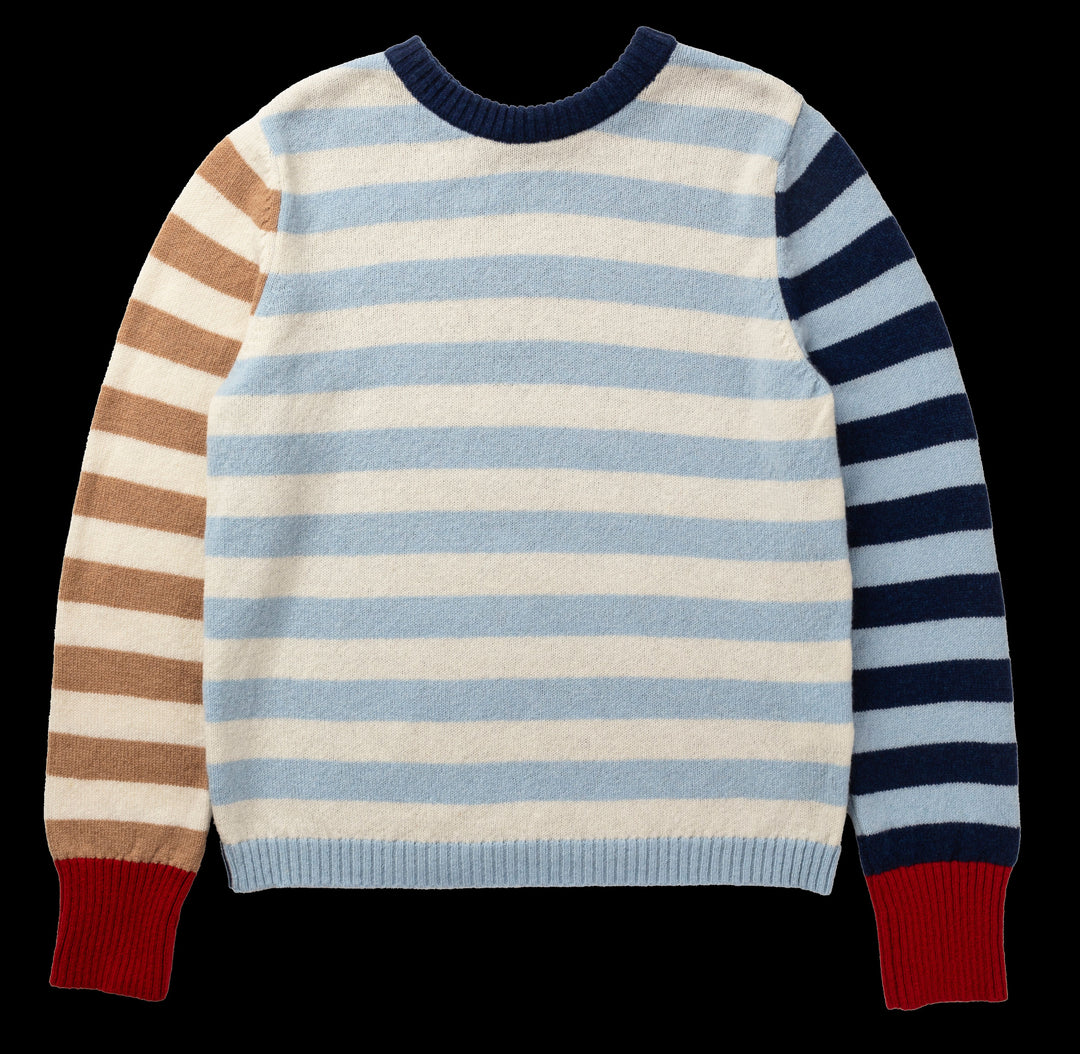 Eribe Stobo Stripe Reversible Sweater in Navy Reflection
