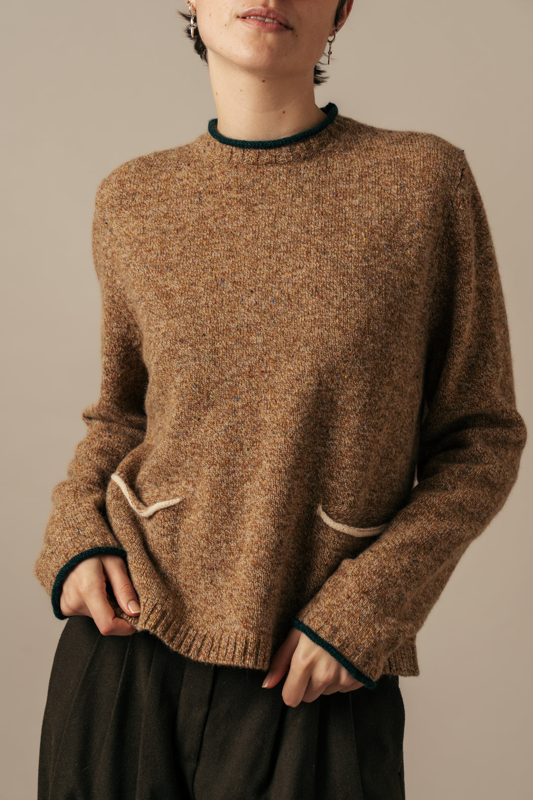 Eribe Tweed Nep Sweater in Desert