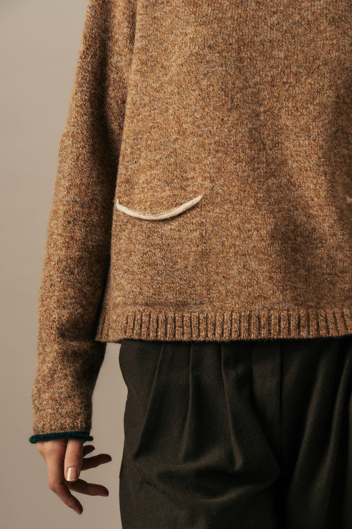 Eribe Tweed Nep Sweater in Desert