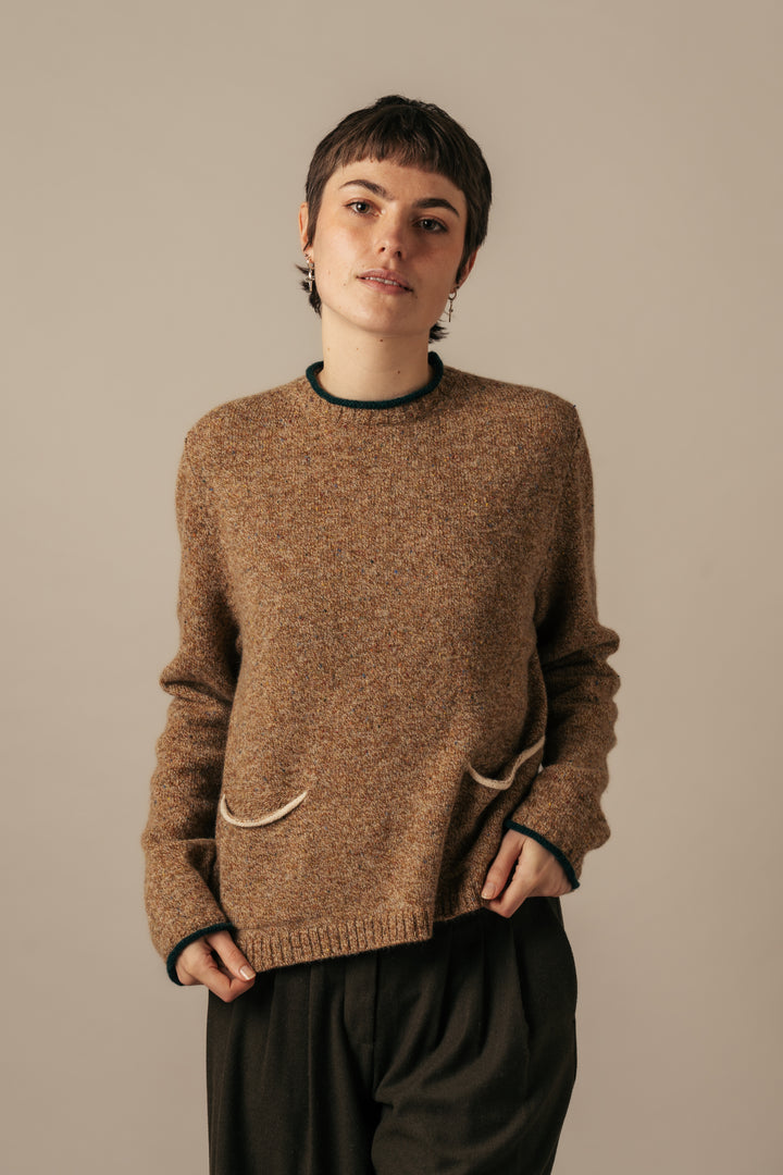 Eribe Tweed Nep Sweater in Desert