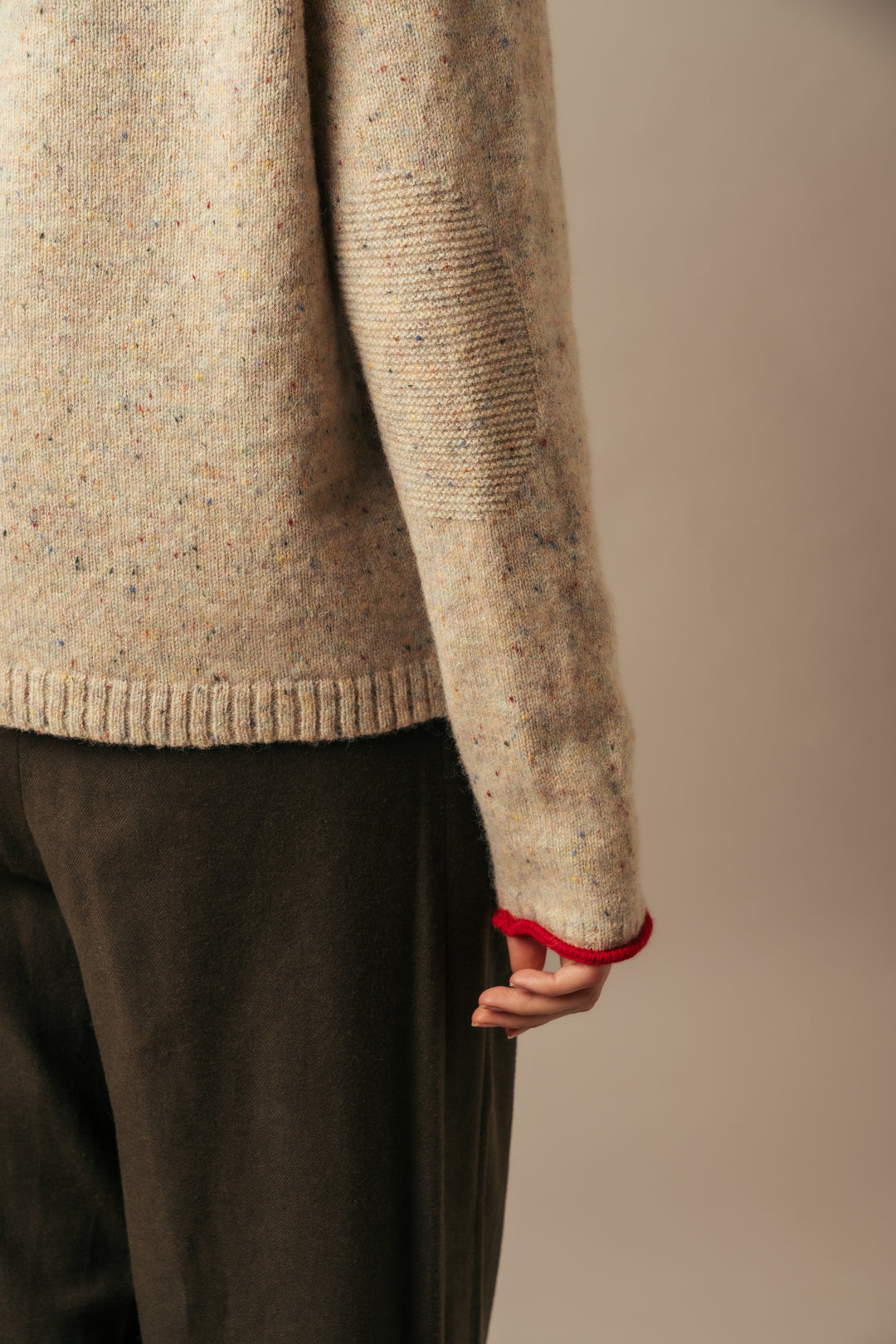 Eribe Tweed Nep Sweater in Sand