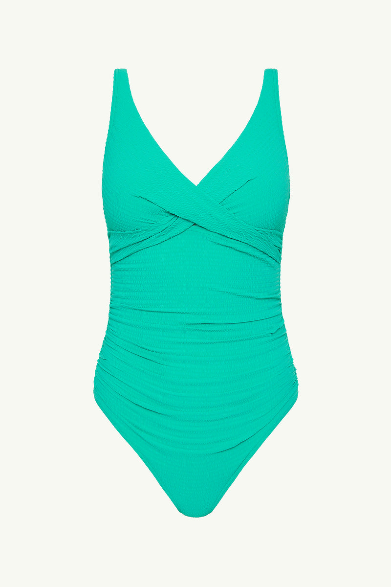 Sea Level Messina Cross Front Swimsuit in Evergreen