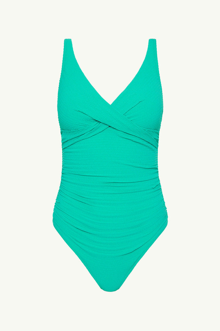 Sea Level Messina Cross Front Swimsuit in Evergreen