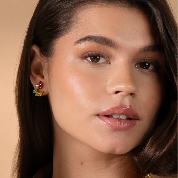 Caroline Svedbom Gold Plated Clare Earrings in Autumn Bloom Combo