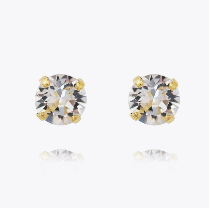 Caroline Svedbom Gold Plated Classic Stud Earrings in Crystal
