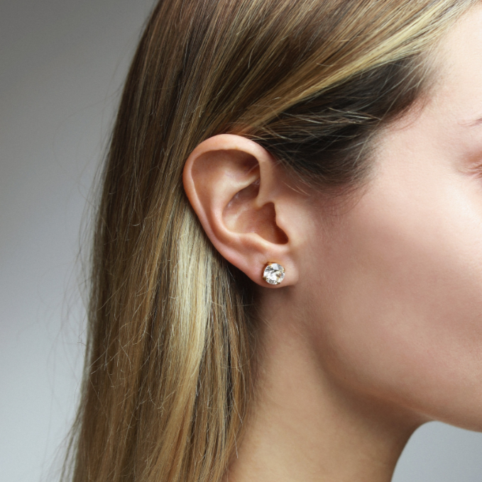 Caroline Svedbom Gold Plated Classic Stud Earrings in Crystal
