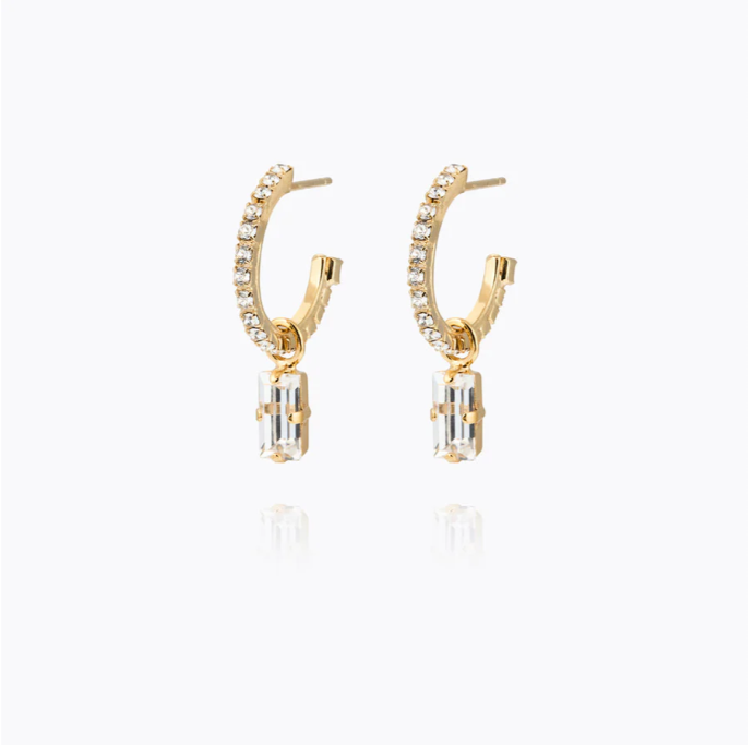 Caroline Svedbom Gold Plated Lucy Earrings in Crystal