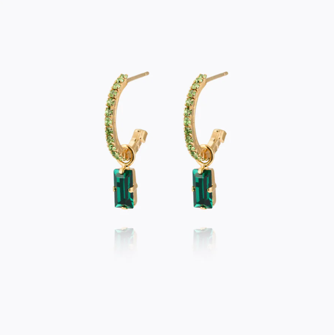 Caroline Svedbom Gold Plated Lucy Earrings in Emerald and Peridot