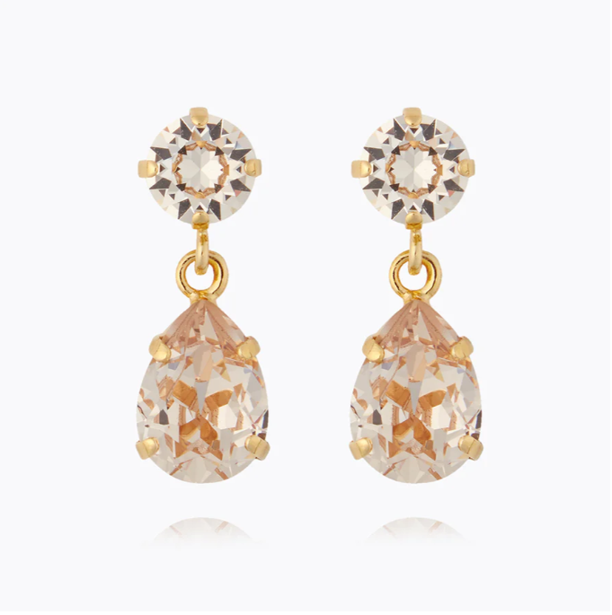 Caroline Svedbom Gold Plated Mini Drop Earrings in Silky Sage Delight