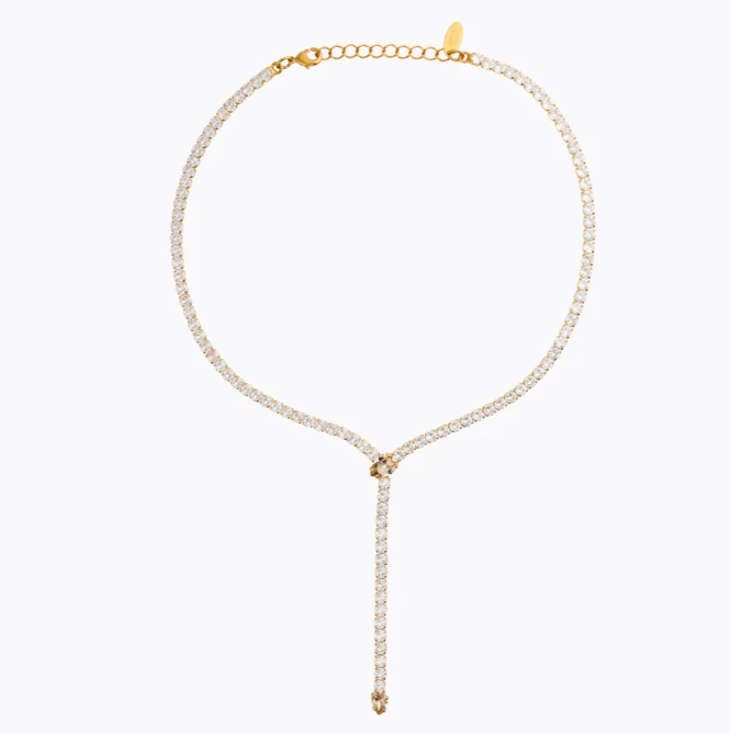 Caroline Svedbom Gold Plated Together With You Necklace in Crystal and Silk