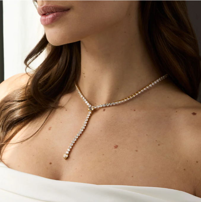 Caroline Svedbom Gold Plated Together With You Necklace in Crystal and Silk