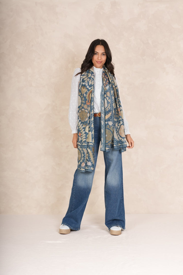 One Hundred Stars Scarf in Susani Blue
