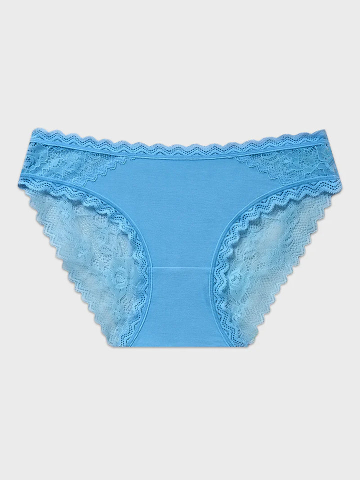 Stripe & Stare Eco Lace Knicker in Cerulean