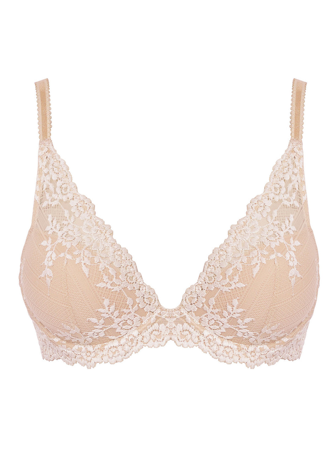 Wacoal Embrace Lace Plunge Bra in Naturally Nude