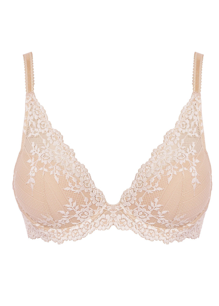 Wacoal Embrace Lace Plunge Bra in Naturally Nude