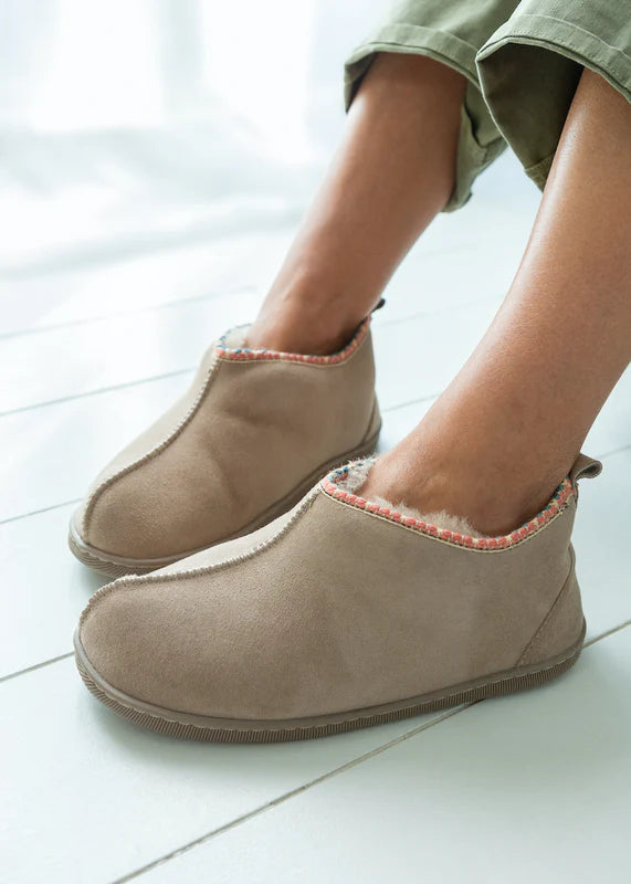 The Small Home Agnes Sheepskin Boots in Beige