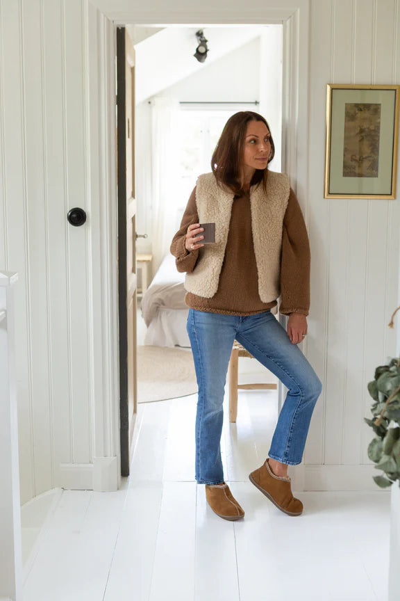 The Small Home Agnes Sheepskin Boots in Chestnut