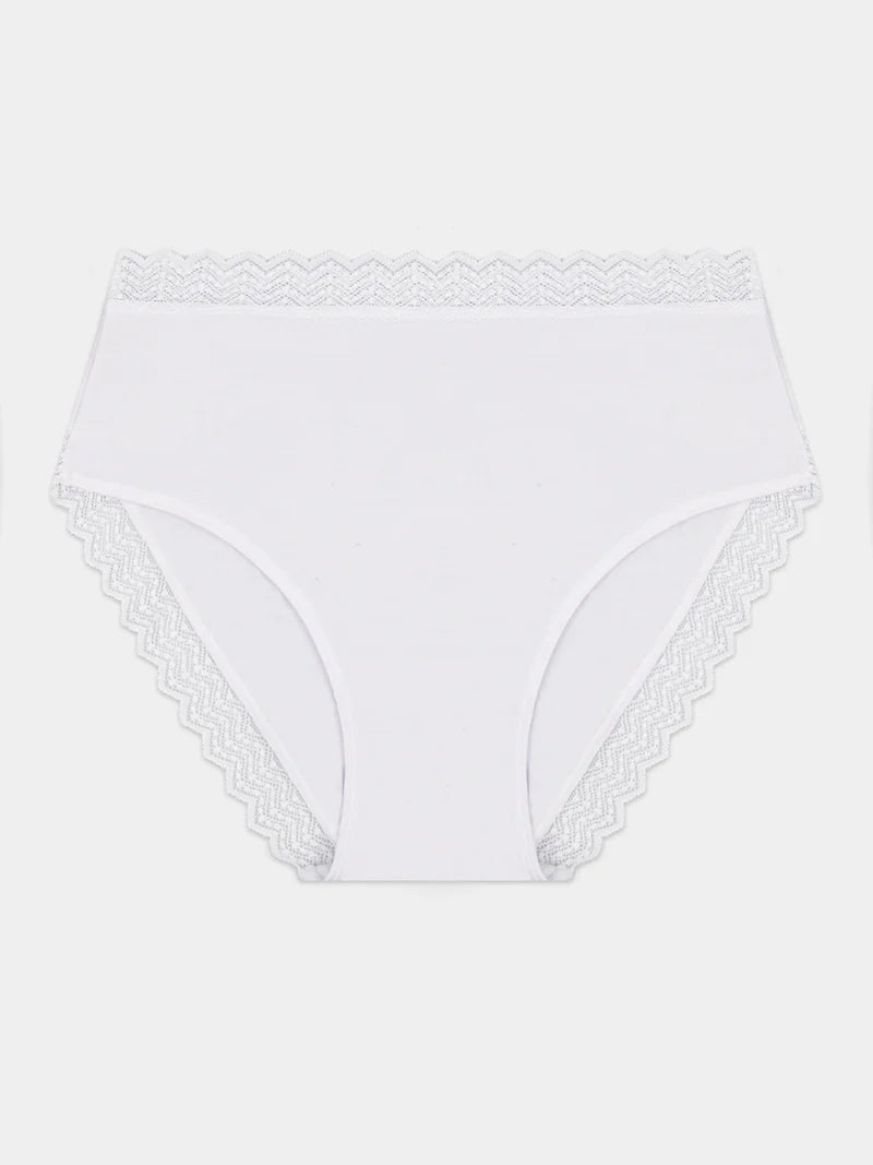 Stripe & Stare Zig Zag Lace High Rise Knicker in White