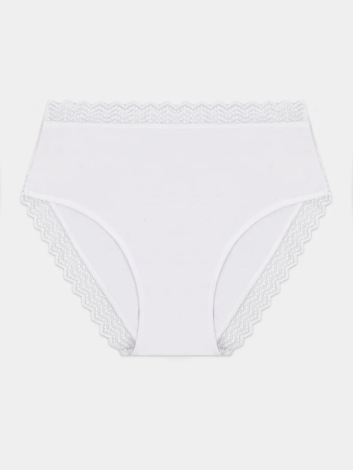 Stripe & Stare Zig Zag Lace High Rise Knicker in White