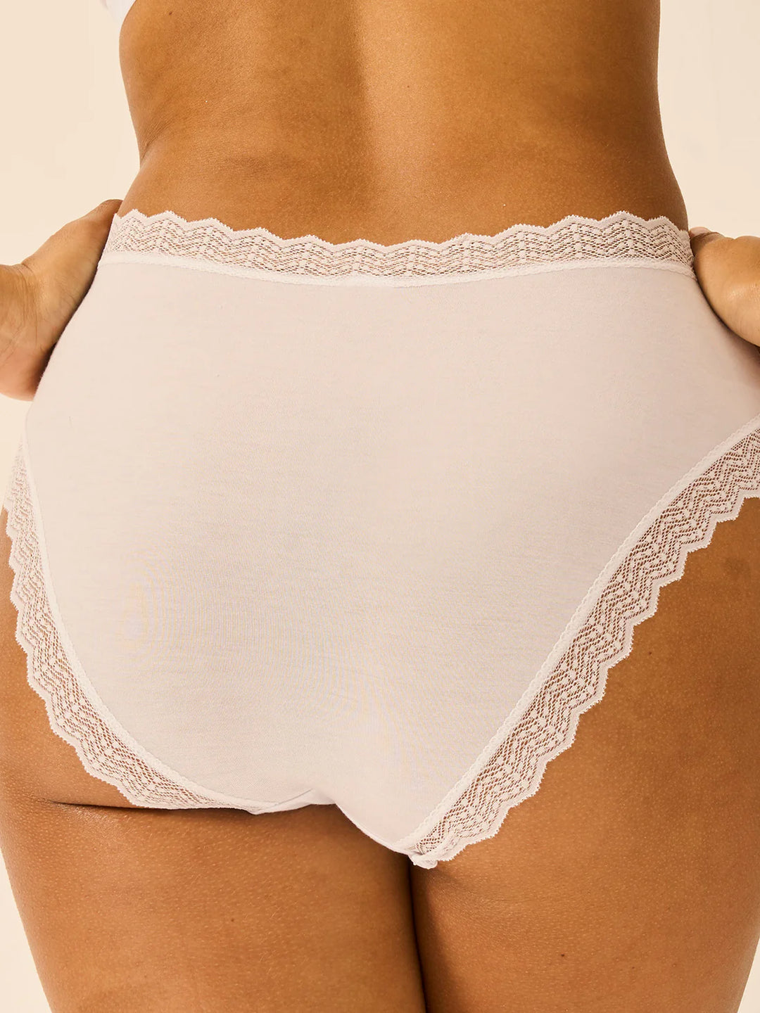 Stripe & Stare Zig Zag Lace High Rise Knicker in White