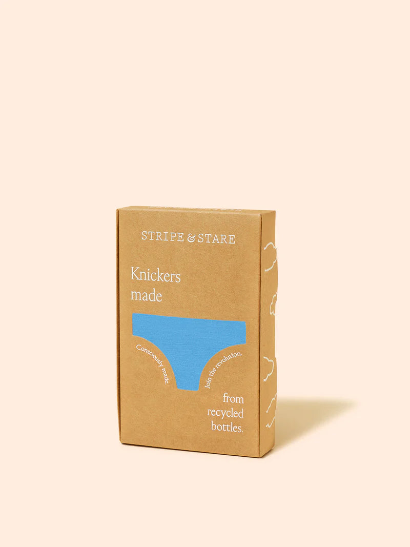 Stripe & Stare Eco Lace Knicker in Cerulean