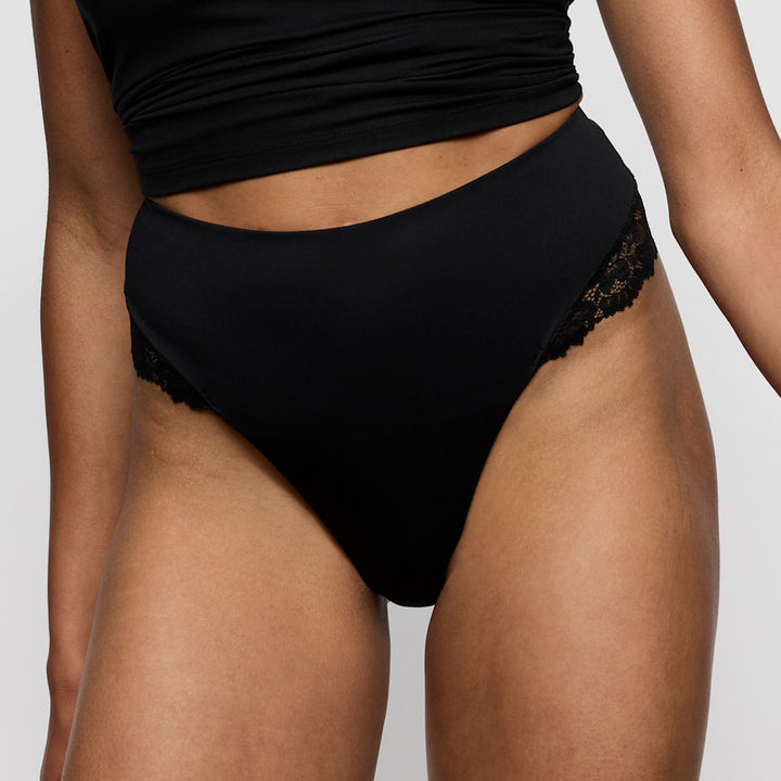 Marie Jo Soft Studio Smoothing High Waist Thong in Black