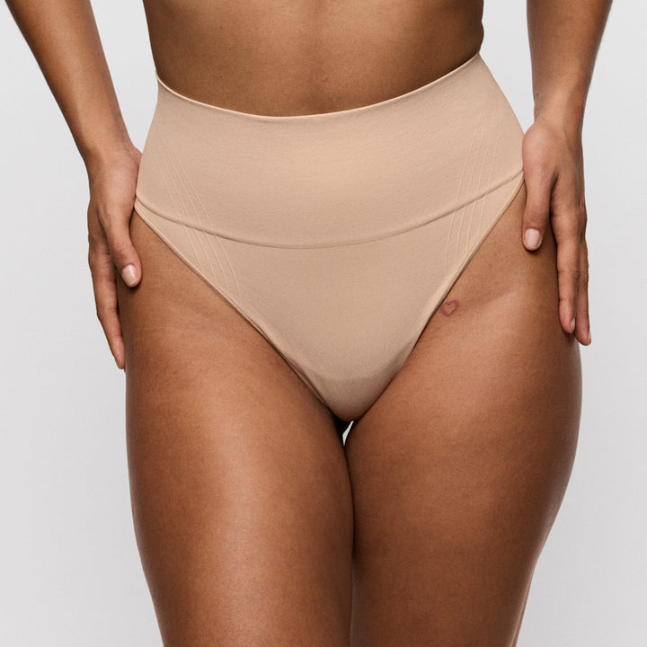 Prima Donna Nudda High Waist Thong in Caffe Latte
